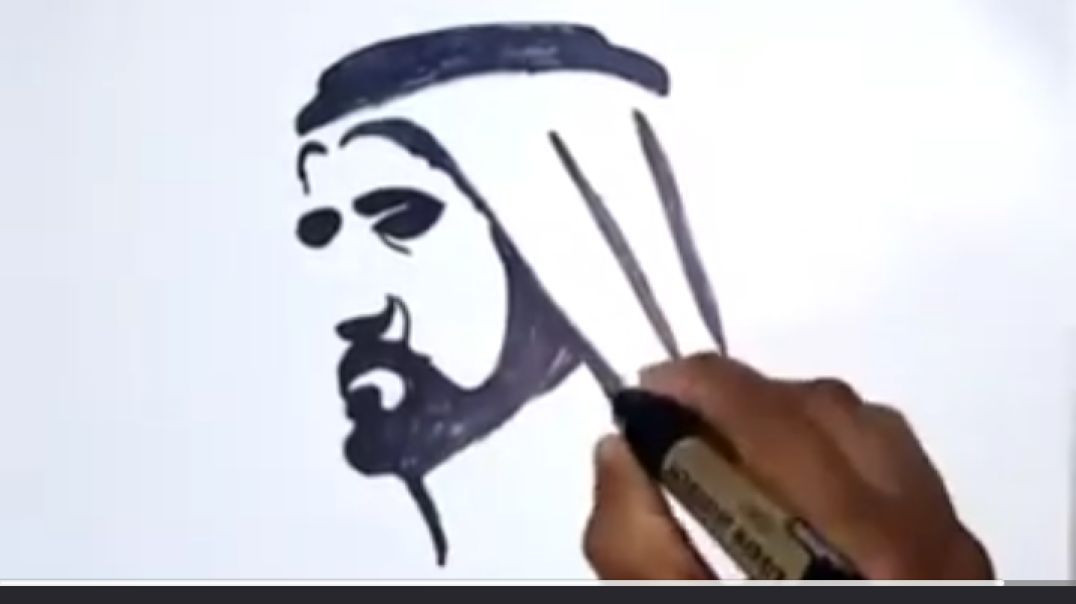 ⁣How To Draw a Dubai Sheik Mohammed bin Rashid Al Maktoum Drawing step Art By shahul hameed (SR)