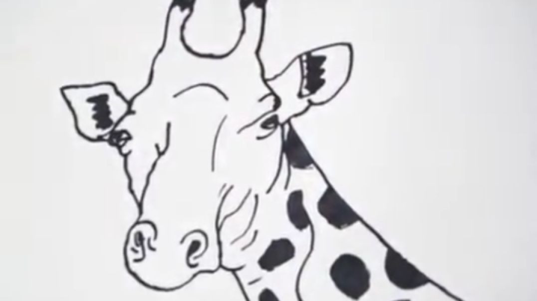 ⁣how to draw a giraffe step by step video